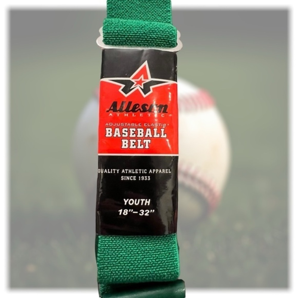 Alleson Athletic Adjustable Elastic Baseball‎ Softball Belts Youth 18-32” Green